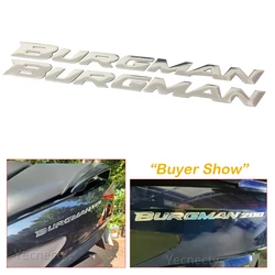 Yecnecty 1 Set 3D Chrome Motorcycle Emblem Badge Decals Scooter Reflective Stickers For Suzuki Burgman AN125 AN200 AN400 AN650
