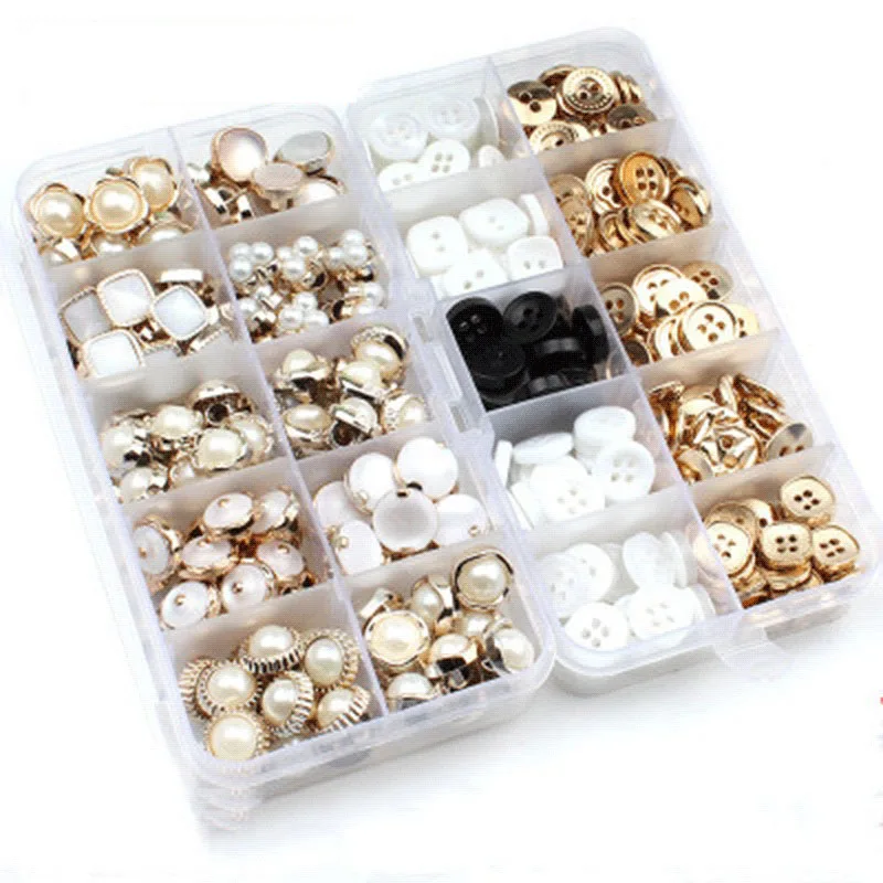 100pcs Metal Pearl Buttons Shirt Children\'s Clothes Decoration Accessories Men Women Round Buttons Set