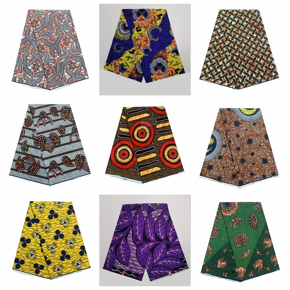 

Newest Veritable Wax Guaranteed Real Wax High Quality Pagne Print Wax 6yard African Ankara Sewing Fabric For Wedding Dress Hot