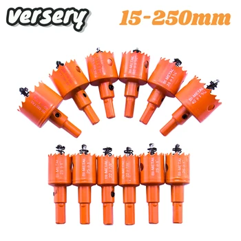 Versery 15-200 مللي متر M42 ثنائية المعدن هول المنشار النجارة لقمة ثقب للألمنيوم الحديد الخشب الفولاذ المقاوم للصدأ القاطع فتاحة أدوات