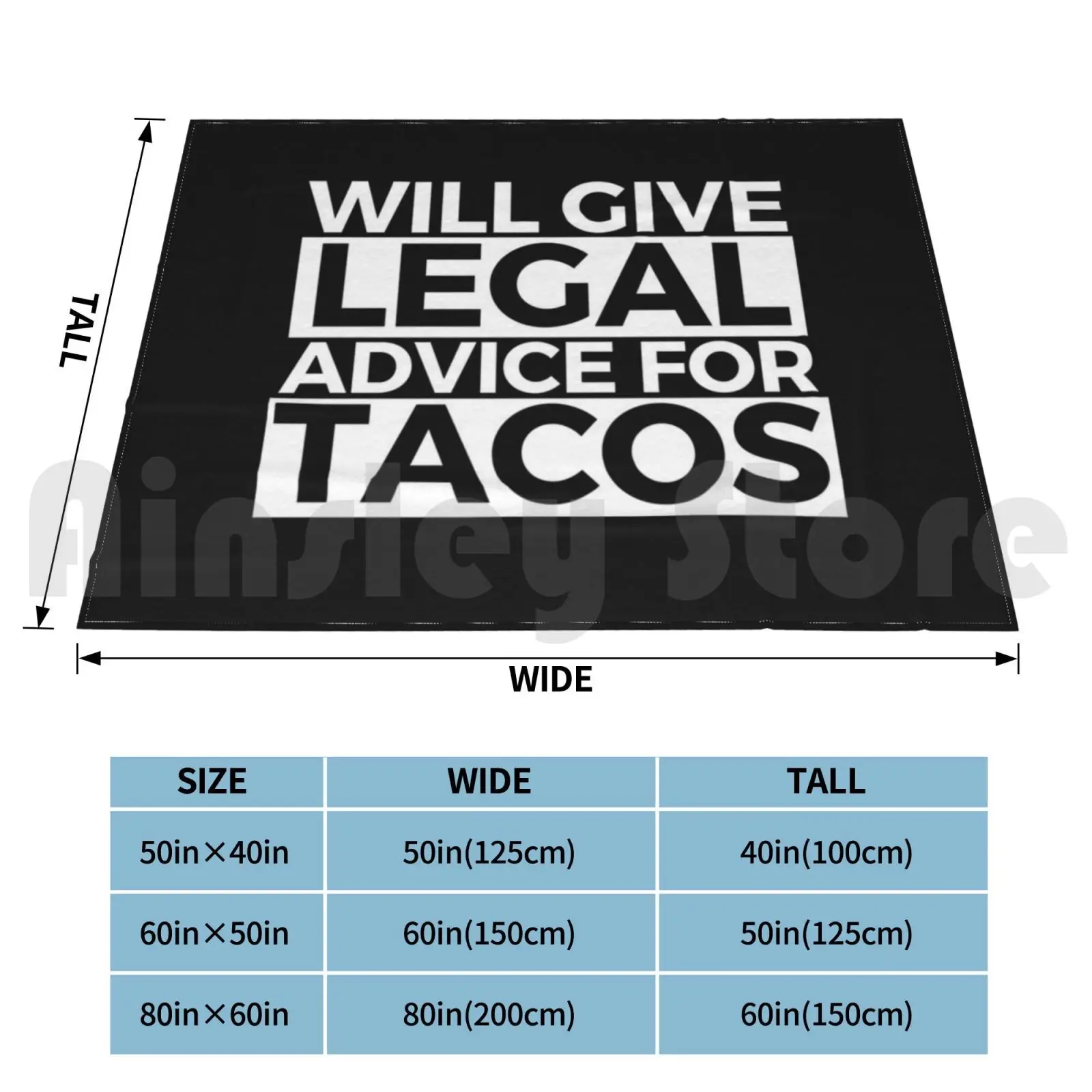 Blanket Will Give Legal Advice For Tacos Funny Sarcastic Gift For Lawyers And Attorneys Who Like Tacos-Food Foodie Hangry