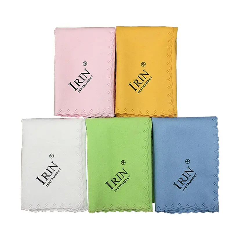 5pcs Microfiber Cleaning Polishing Polish Cloth for Musical Instrument Guitar Violin Piano Clarinet Trumpet Sax Universal