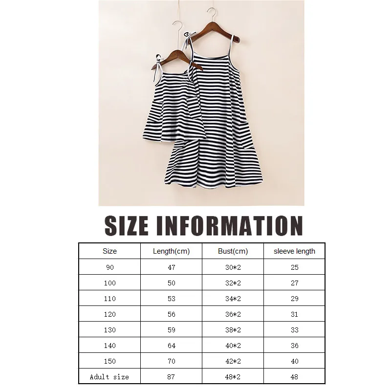 Mother Daughter Clothes Fashion Family Matching Outfits Cotton Baby Girls Dress Family Couple Look Stripe Dress Home Clothing