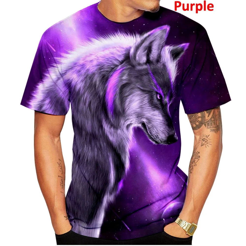 Newest Cool Fashion 3d Wolf T Shirt Personality Animal Short Sleeve T-Shirts