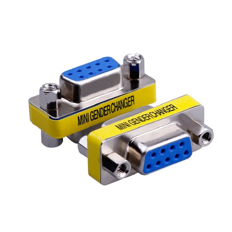 DB9-pin RS232 stecker adapter serial male and female converter com port 1pcs mini db9 rs232 Gender Changer