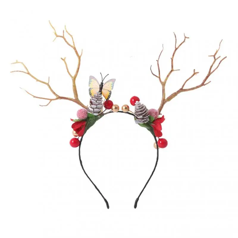 Diademas de Navidad para niños y adultos, diadema de astas de alce, árbol de Santa, adornos de reno, decoraciones navideñas para fiesta de Cosplay