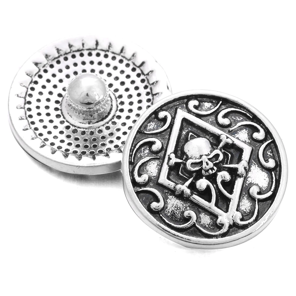 6pcs/lot New Snap Jewelry 18mm Metal Snap Buttons Sun Fowl Cattle Hawaii Christmas Snowflake Snaps for Snap Button Bracelet