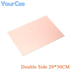 5pcs/1pc 300x200mm 30*20cm Large Double Side PCB Epoxy Fiber FR4 Copper Clad Plate Laminate Laminating 300*200*1.6mm 20X30cm