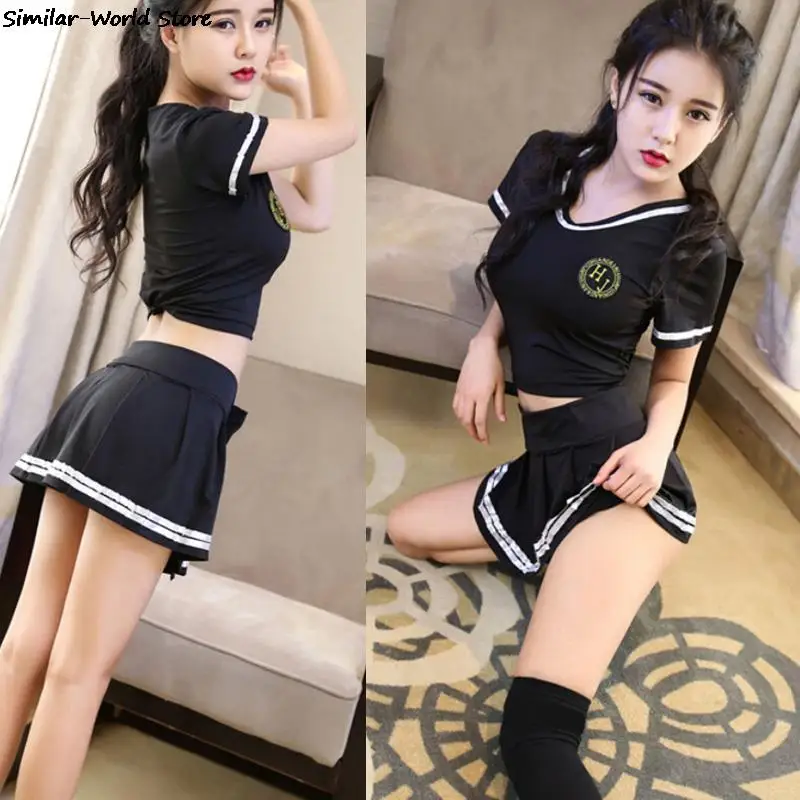 Classic Pure School Girl Costume Set Cheerleader Bunny Dirndl Korean Japanese Sexy Cosplay School Uniform