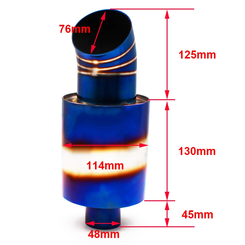 

DEFT Car Motorcycle Styling Exhaust System Muffler Tail Pipe Tip Universal High Quality Stainless Steel ID 48mm 76mm