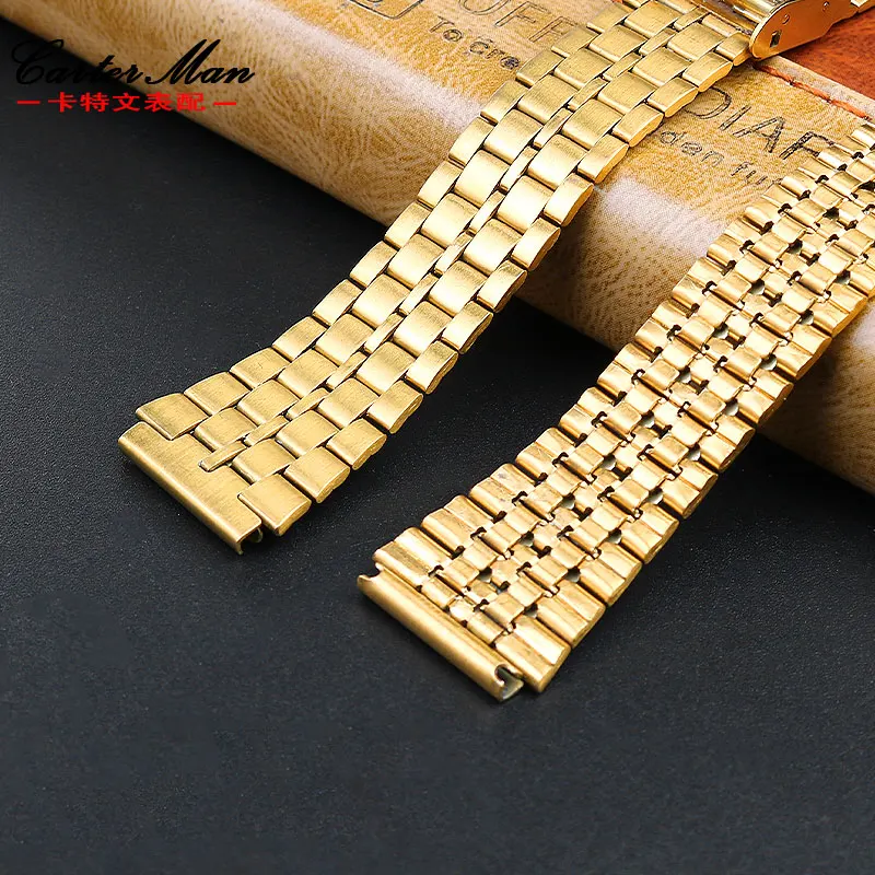 Vintage small square metal watch band  for CASIO A159w-n1 A158WA A168  strap stainless steel bracelet 18mm wristband accessories