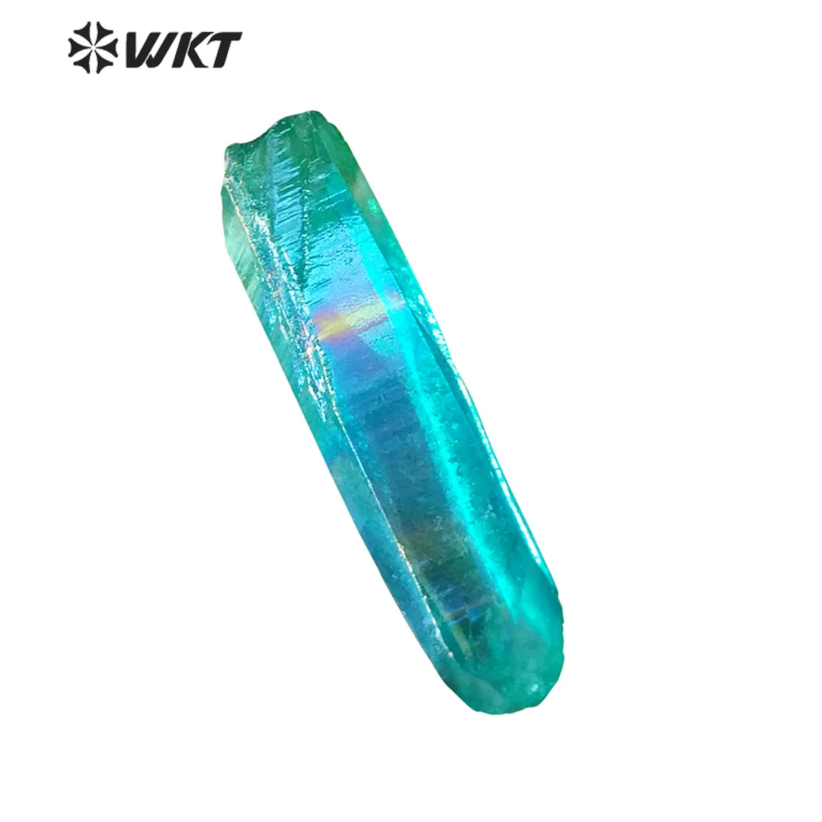 WT-G124 Gorgerous Blue Aura crystal point  Beautiful raw titanium crystal quartz point for jewelry making