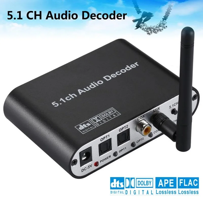 وحدة فك ترميز الصوت اللاسلكية 5.0 ، محول صوت بصري محوري AUX USB2.0 DAC DTS AC3 FLAC DA615