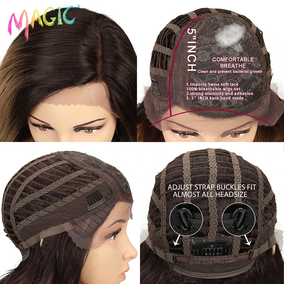 Magic Long Wavy Synthetic Hair Lace Part Wig 22\