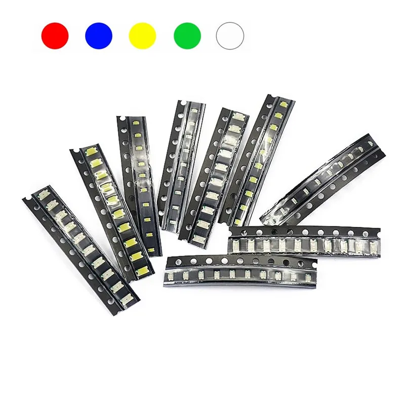 5 colors x20pcs =100pcs  1206 SMD LED light Package  Red White Green Blue Yellow 1206 led kit