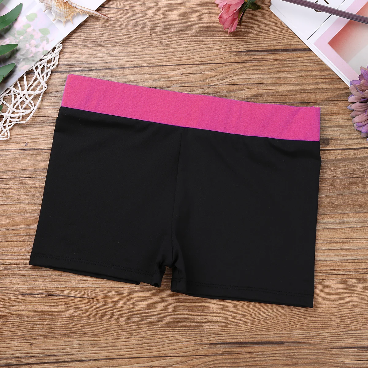 

TiaoBug Kids Girls Wide Elastic Waistband Activewear Shorts Bottoms For Sports Gymnastic Workout Running Dance Yoga Swimming