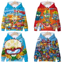 ¡Nuevo! Sudaderas con capucha de Superzings en 3D, sudaderas de dibujos animados para niños, ropa para niños, jersey de SuperThings, Tops, abrigos con capucha bonitos para niños y niñas