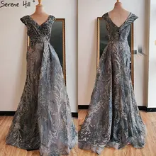 Grey Mermaid Evening Dress with Crystals #5