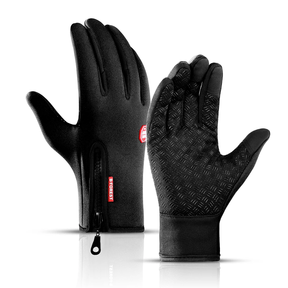Guantes de ciclismo impermeables para hombre y mujer, manoplas cálidas para pantalla táctil, a prueba de viento, para clima frío, correr, deportes,