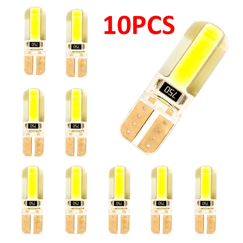 10 stücke T10 W5W LED 194 168 W5W T10 Led Parkplatz Lampe Auto Keil Umriss Lampe Silica Helle Weiß 6000K Lizenz Glühbirnen