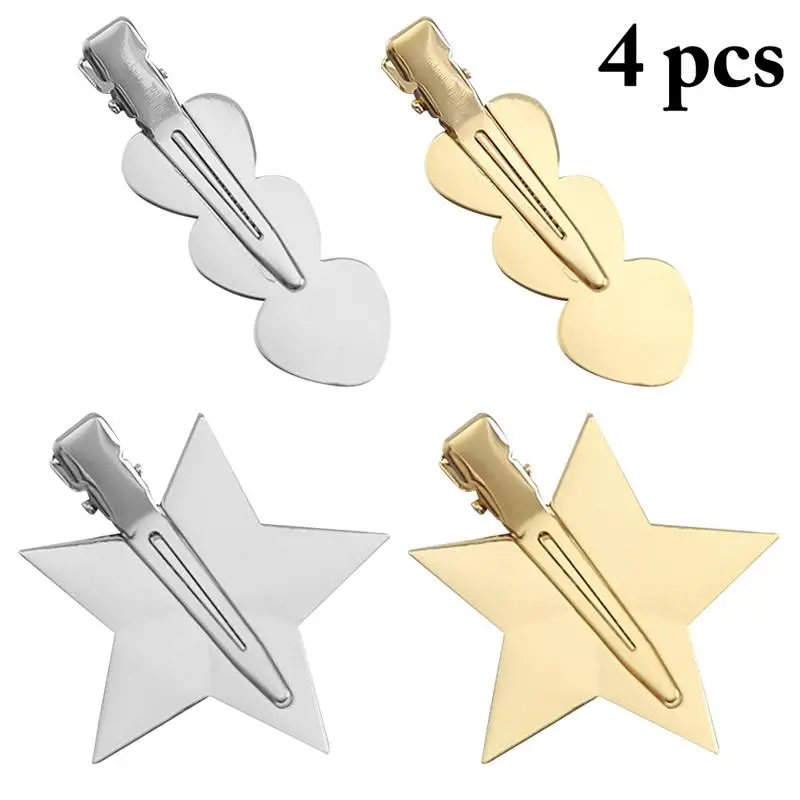 

4Pcs/Set Fashion Alloy Hair Clips Lovely Retro Stars Decor Hair Pin Hair Barrette For Women Girls Hair Accessories