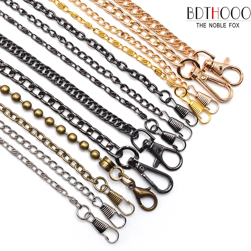 10pcs 120cm Metal Chains For Bag Purse With Buckles Shoulder Straps Handbag Handles Parts & Accessories