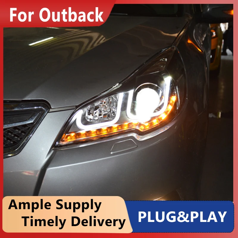 Car Styling Head Lamp for Subaru Outback Headlights 2010-2016 Outback LED Headlight Angel Eye DRL Hid Bi Xenon Auto Accessories