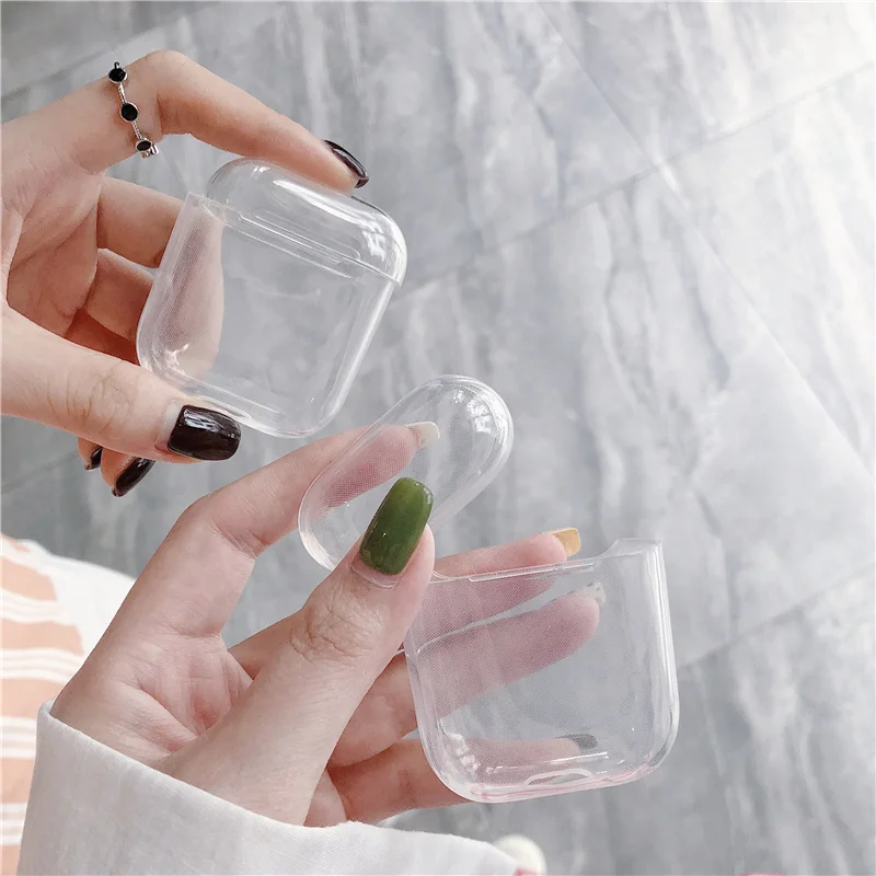 For AirPods 1 2 Hard TPU Protector Cover Transparen Box For Air Pods Wireless Earphone Clear Cases(AirPods Not Included)
