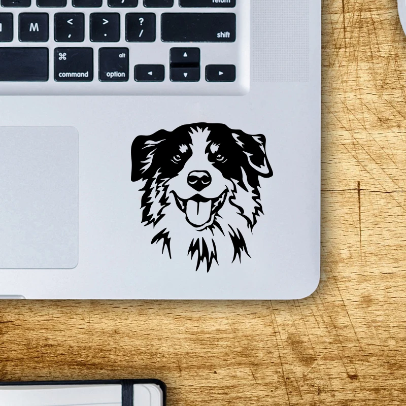 Australian Shepherd portrait Vinyl Sticker Car Window Door Decor Cute Dog Head Logo Design For Apple MacBook Pro/Air Decoration