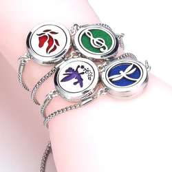 New Aromatherapy Bracelet Perfume Locket Bangle Magnetic Stainless Steel Essential Oil Diffuser DIY Bracelets Zinc Alloy Jewelry