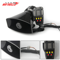 12V 100W 120-150dB 5 Sound Car Electronic Warning Siren Motorcycle Alarm Firemen Ambulance Loudspeaker with MIC for Car