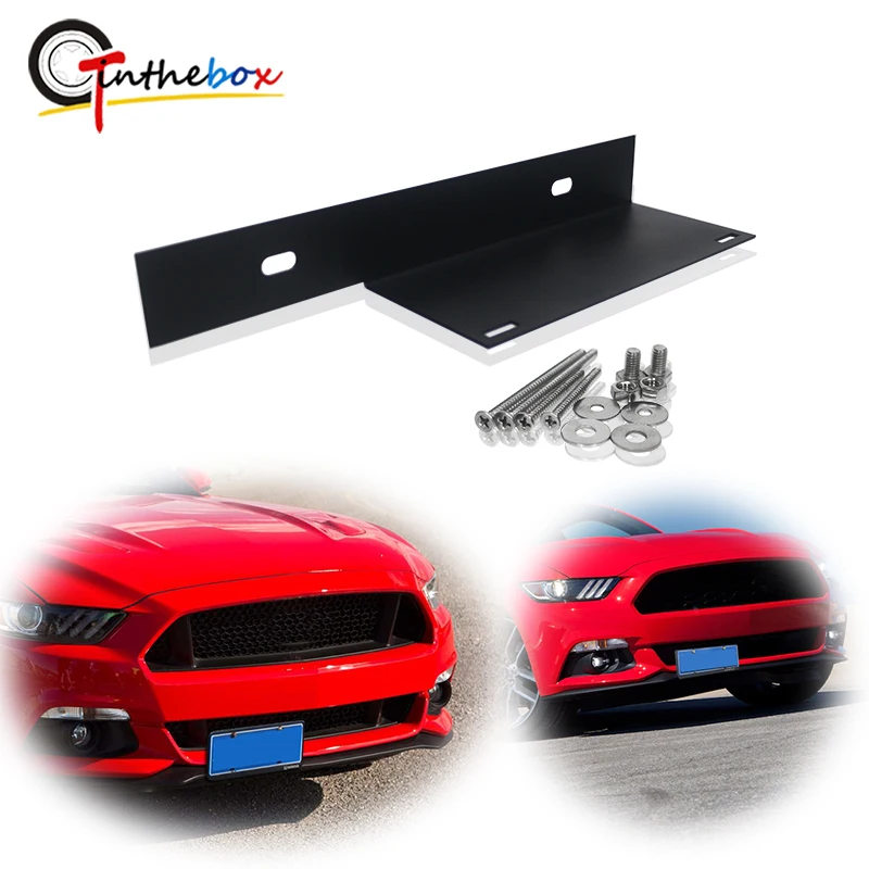 

No Drilling Required Front Bumper License Plate Mount Bracket Relocator Holder Kit For 2015-2017 Ford Mustang Car Accessories