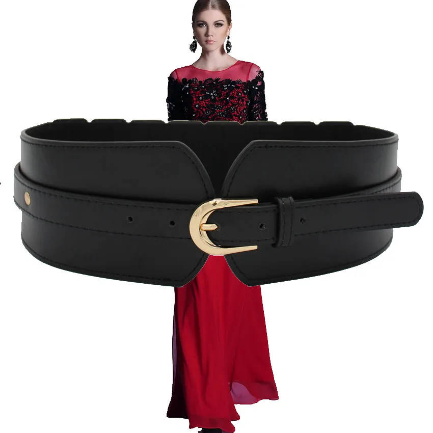 

New Retro Women Belt Simple Decoration skirt Wide Belt Personalized elastic belt, girdle belt Black Red Khaki Womens Belts