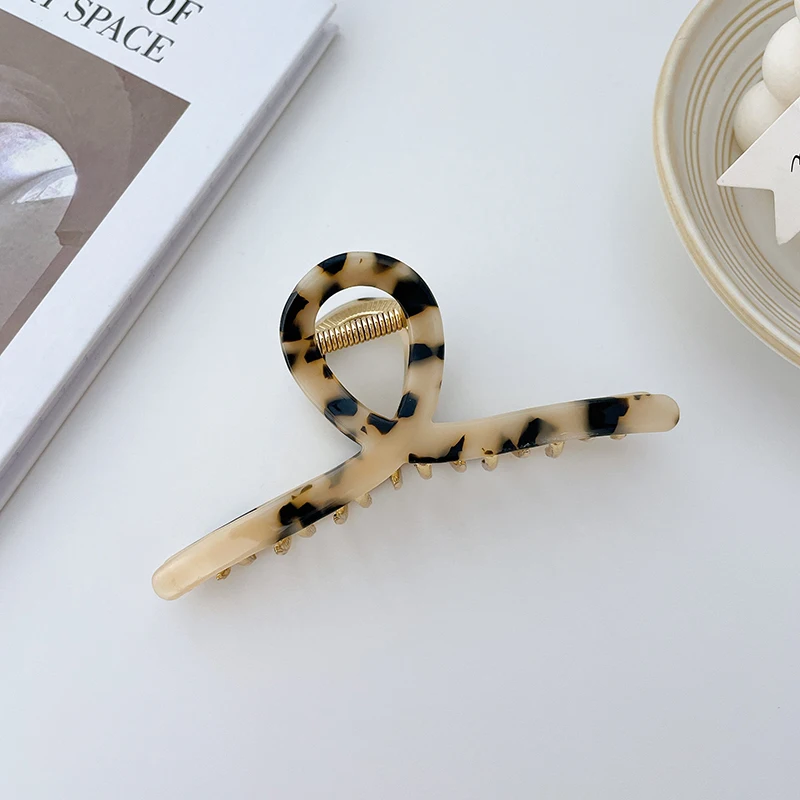 2022 Korea Autumn New For Women Acetate Sheet Alloy Hair Clip Headdress Geometric Cross Girls Color Large Hairpins Accessories