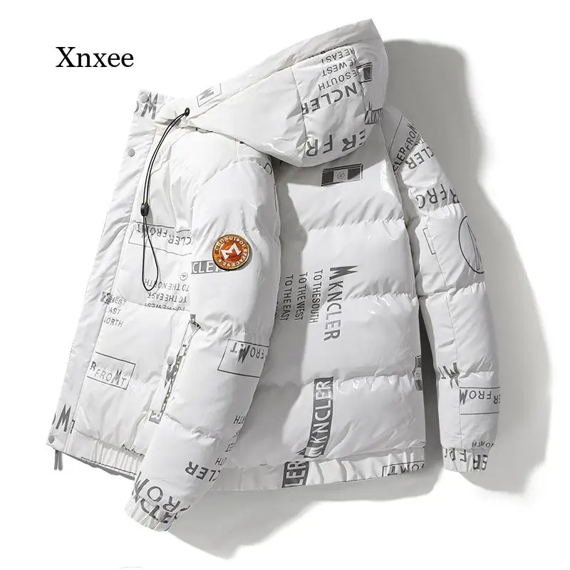 

Men's Hoodie Coat Fashion Winter Autumn Jacket Korean Trend Thickening Short Shiny Jackets Casual Fashion Outwear Top Clothing
