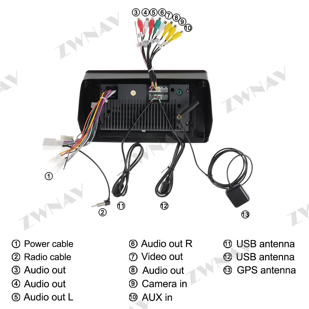 ZWNAV Android 10 Car DVD Player For Toyota Wish 09-12 Navigator car GPS All-in-One Navigation Machine GPS Navigation BT Wifi HU