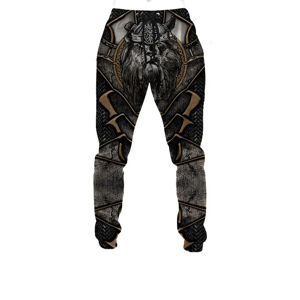 Pantalones Harajuku 3D hombre – Estampado tatuaje lobo y dragón - imagen 3