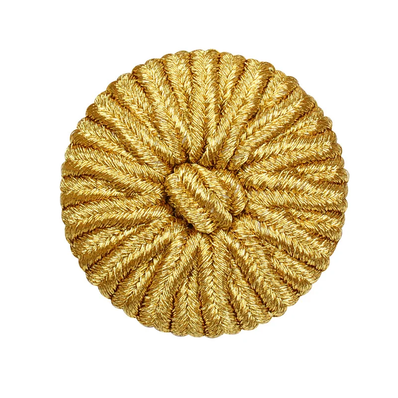 1pcs Fashion Round Weaving Thread Millet Bead Buttons DIY Coat Bead Buckle Gold Thread Bag Clothing Decoration Buttons