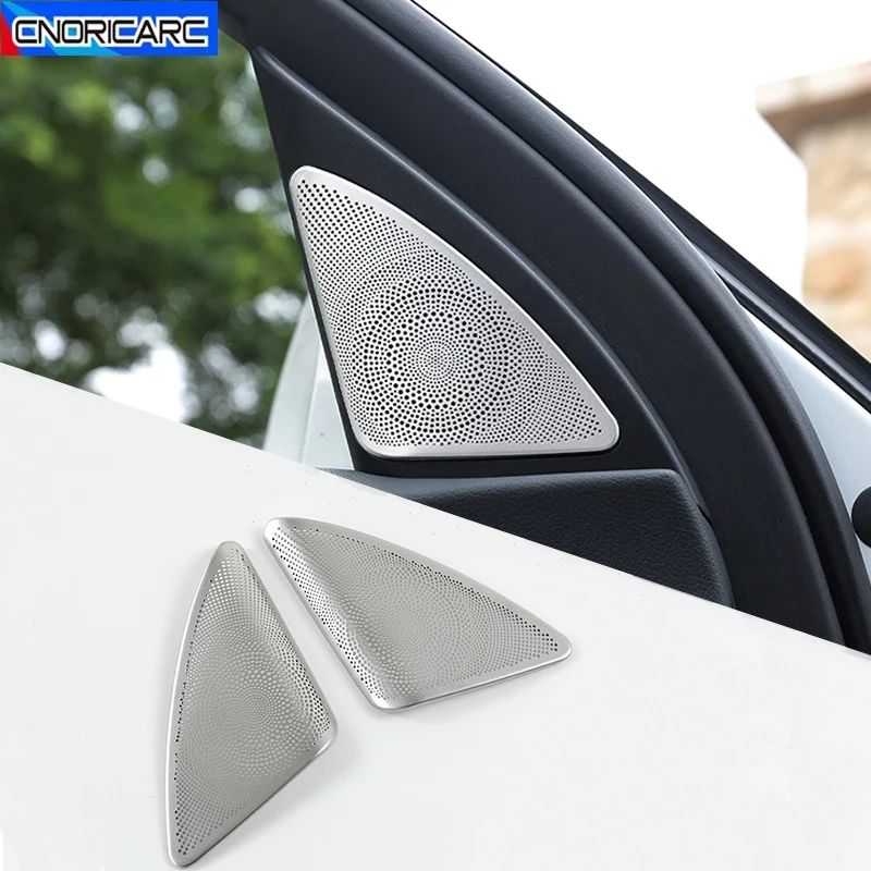 Car Styling Door Audio Speaker Decoration Cover Stickers Trim For Audi A4 B8 2009-2016 Stainless Steel Interior Accessories