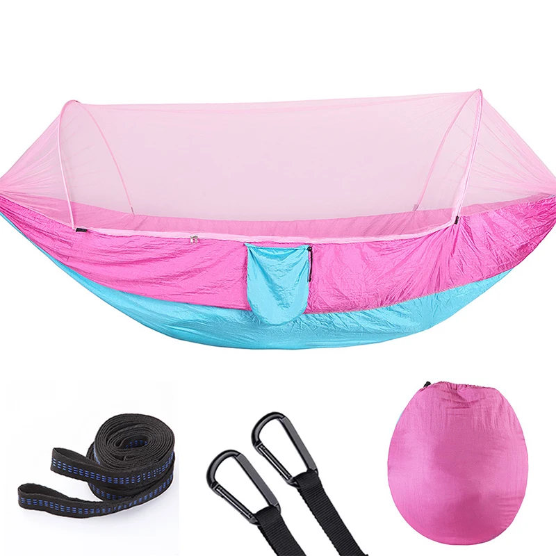 

Automatic Quick Opening Hammock Outdoor Anti-mosquito Multifunctional Hammock with Mosquito Net Pink 1 - 2 Person Tent