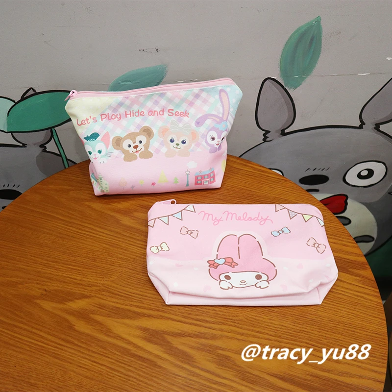 Sanrio Kulomi Cartoon Cinnamoroll My Melody Cosmetic Bag Pencil Case Purse Toiletries Storage HandBag Girl Canvas Student Gifts