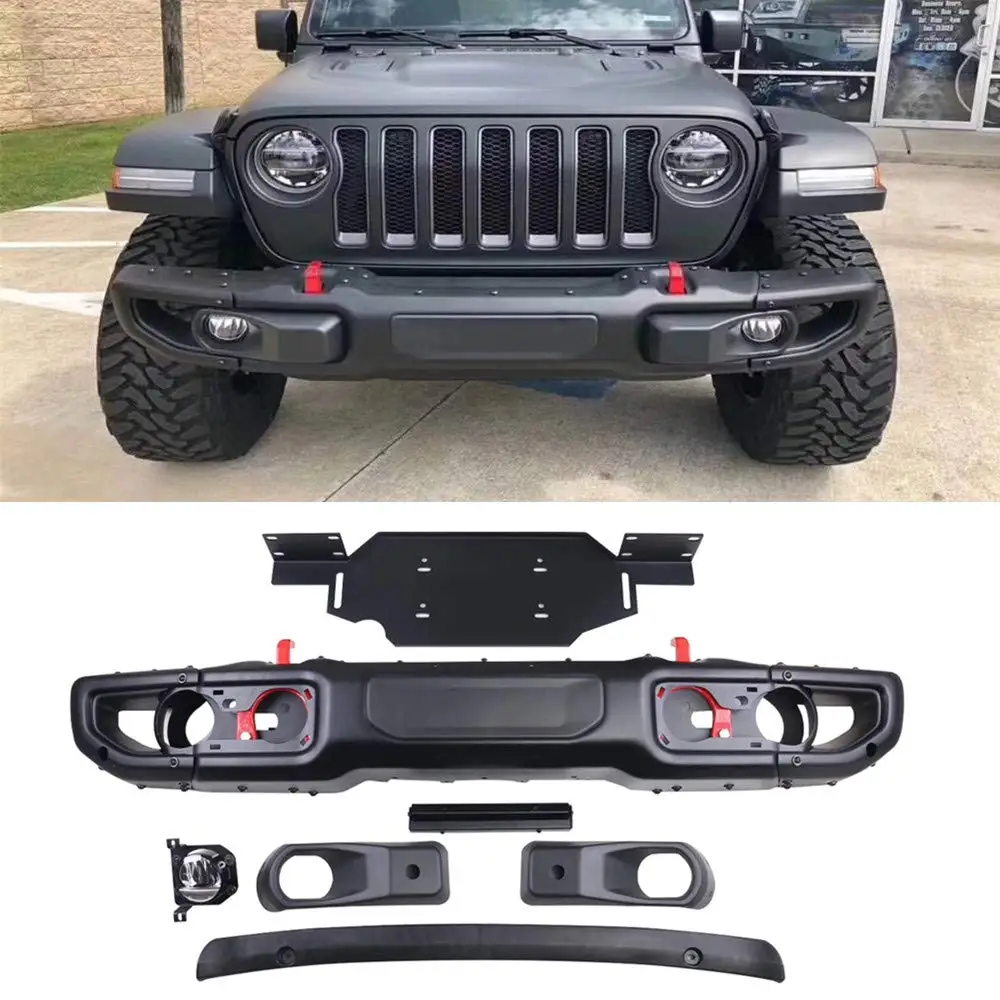 

10th Anniversary Front Bumper Black with Parking Sensor Holes for J E E P JL Wrangler 2018+ (Set)