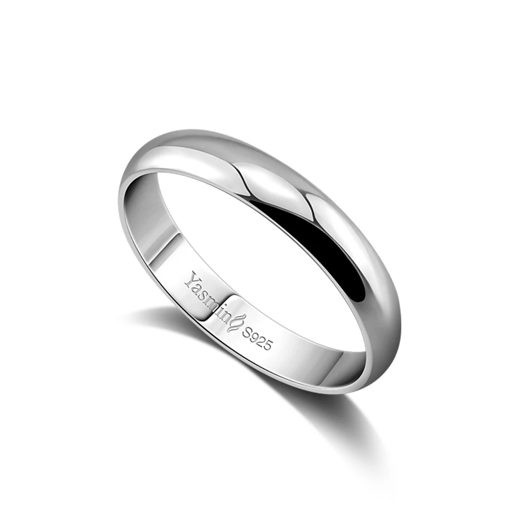 Simple Marriage Engagement Ring 100% 925 Sterling Silver Couple Ring Woman & Man Single Ring Wholesale Solid Silver Jewelry Gift