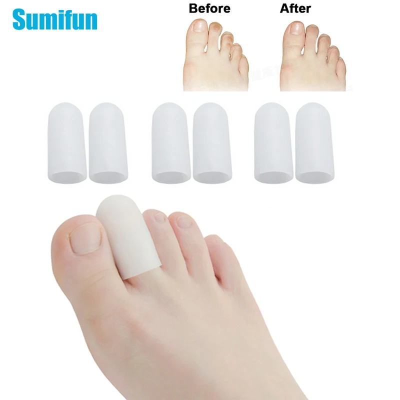 

6Pcs Toe tube Corns Cap Protector Toe Pain Relief Blisters Separator Tube Foot Gel Bunion Finger Protector Massager Health Care