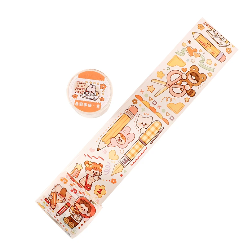 50MM*3M Kawaii Washi Tape Korean Stickers Salt Sweet Cute Cartoon Girlish Bullet Journaling Accessories Scrapbook Deco Stickers