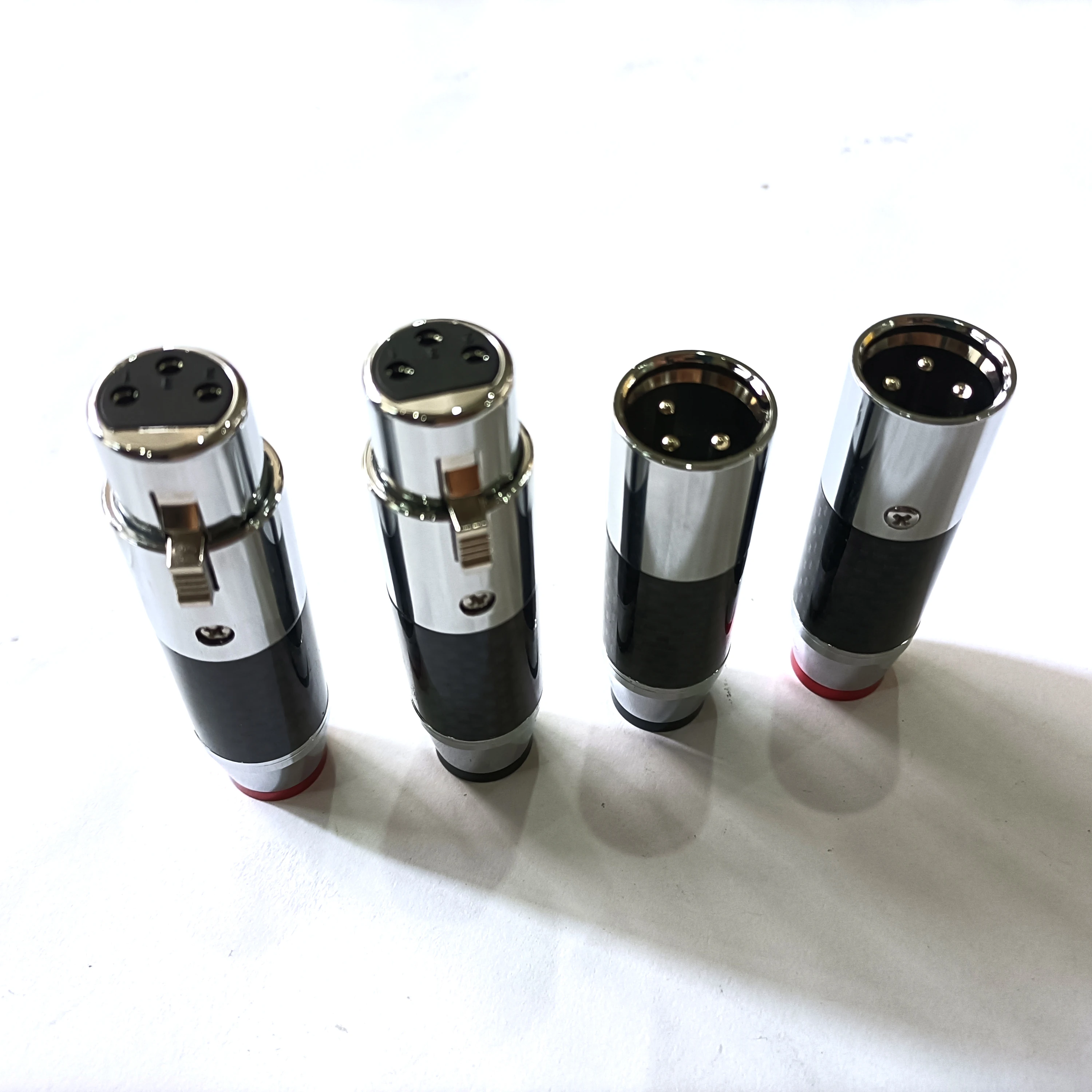 2 pairs/4pairs female male 3 pins Carbon Fiber Brass plated rhodium Gold XLR plug connector