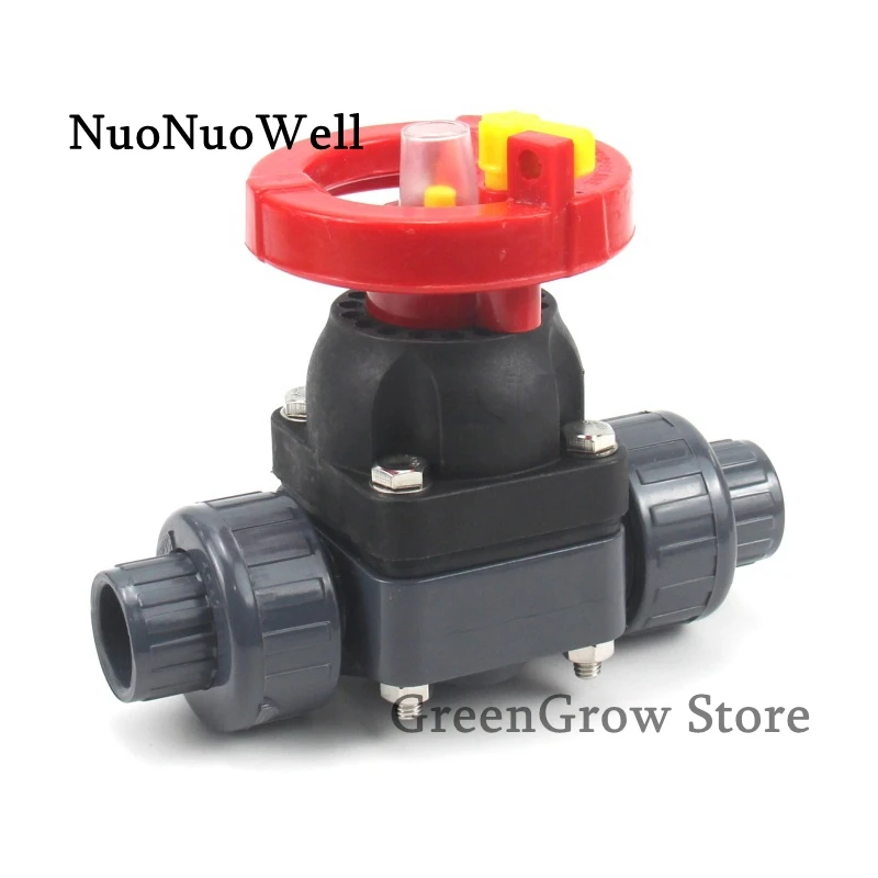 1pc 20~63mm UPVC Diaphragm Valve Garden Irrigation Water Pipe Connectors Double Union Municipal Pipe Joint Industrial PVC Valve