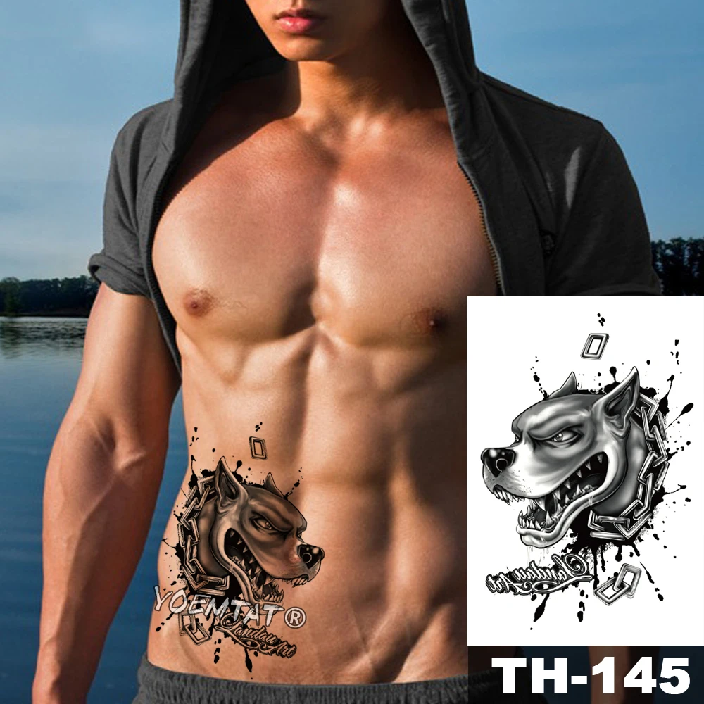 

HOT Wolf Temporary Tattoo Sticker Men Women Black Animal Waterproof Tattoo Multi Styles Water Transfer Fake Tattoo