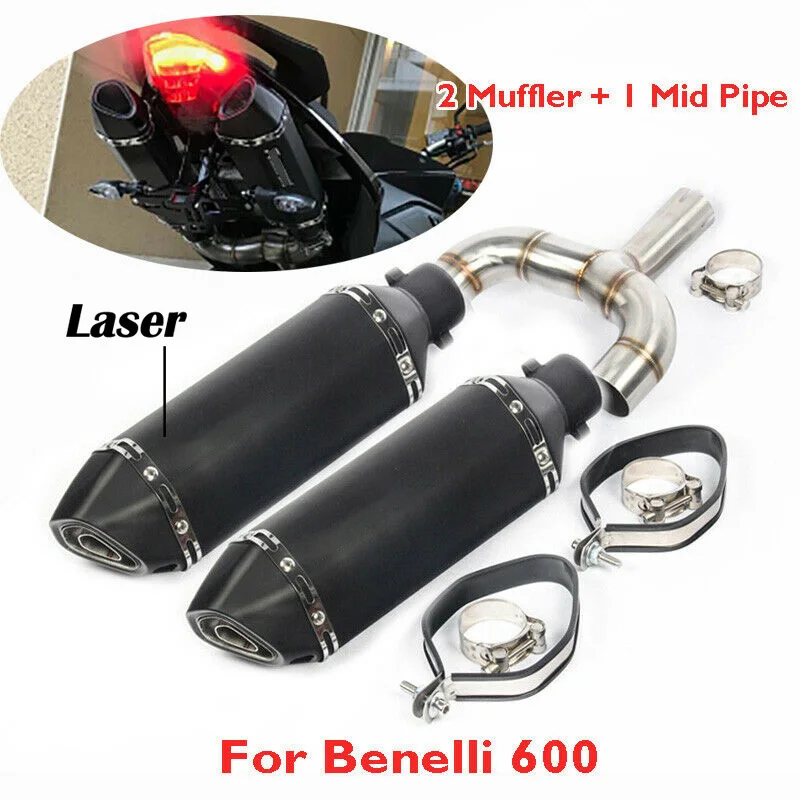 For Benelli BN BJ TNT 600 Motorcycle Exhaust Tailpipe Front Pipe Muffler Middle Link Connect Pipe Stainless Steel Slip On