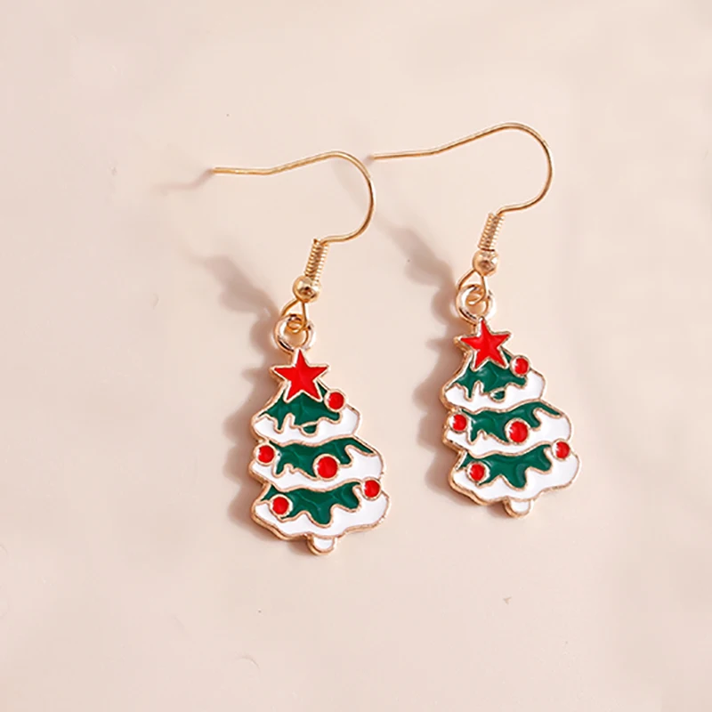 Leslie Mix Stile Winter Frohe Weihnachten Ohrringe Mode Schneeflocke Baum Santa Claus Deer Tropfen Ohrringe Neue Jahr Schmuck Geschenke – Detail 19